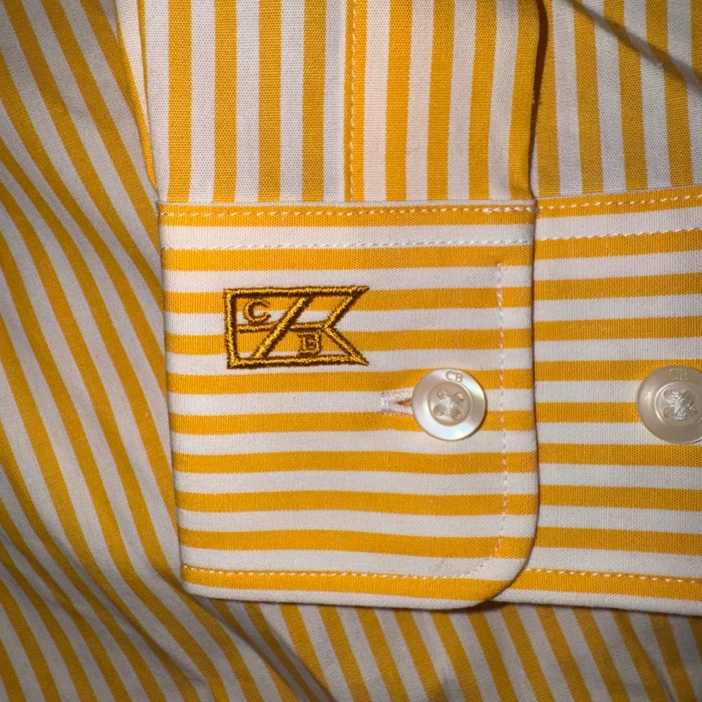 Mens Large Cutter & Buck Button Down Shirt Yellow New Southern Mississippi NWT - Picture 7 of 11